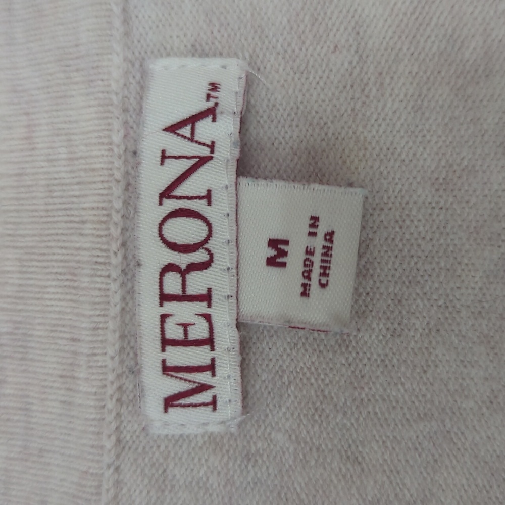 Merona Tropical Palm Leaf Print Heathered Button Up Cardigan Sweater MEDIUM Tan - Picture 3 of 15